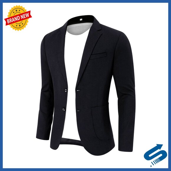 Men's Linen Blazer Sport Coat Lightweight Two Button Casual Business Jacket